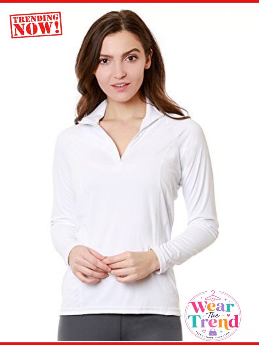 Nozone Women's Long Sleeve UPF 50+ Quarter Zip Polo Sun Shirt
